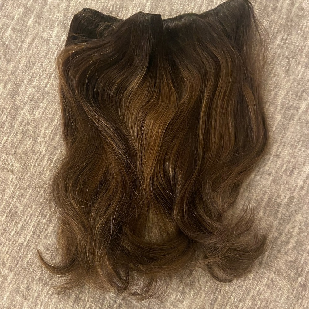 Dark brown with caramel highlights halo